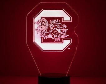 South Carolina Gamecocks, Personalized Sports Fan Lamp, College Football, Engraved, Fan Gift, OFFICIALLY LICENSED Collegiate Product