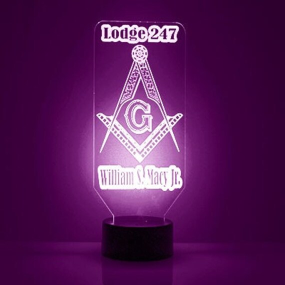 Masonic Symbol Night Light, Personalized Free, LED Night Lamp