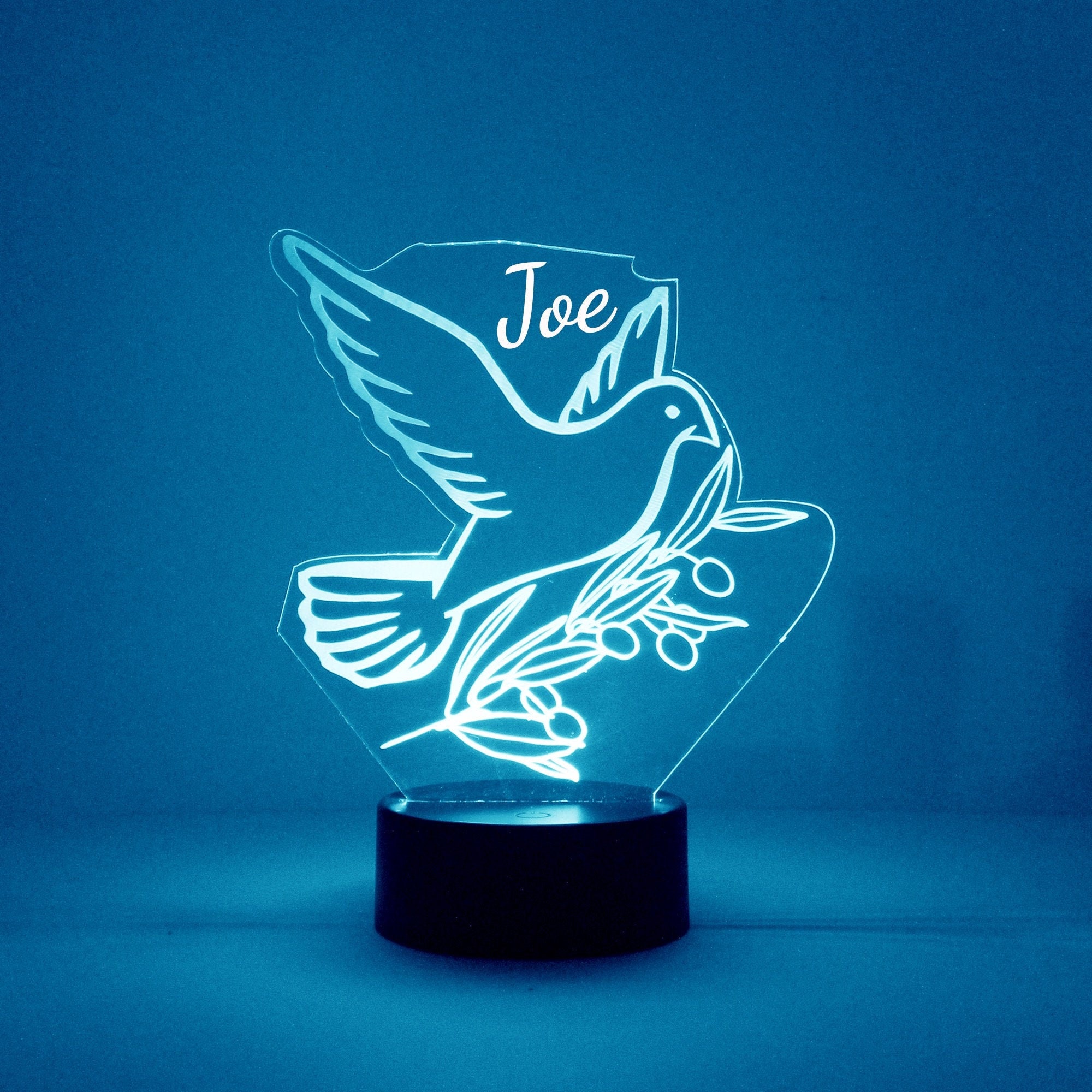 Dove Night Light Personalized Free LED Night Lamp With Etsy