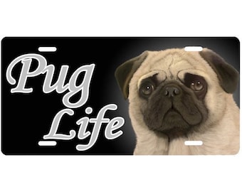Pug Dog Breed Novelty Metal Vanity Tag License Plate