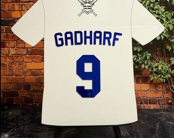 Baseball Jersey Bar Mitzvah Mirrored Acrylic Sign In Board - Customized with Name and Logo - Sports Party Guestbook