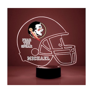 FSU Seminoles, Personalized Sports Fan Lamp, College Football, Engraved, Florida State Fan Gift, OFFICIALLY LICENSED Collegiate Product