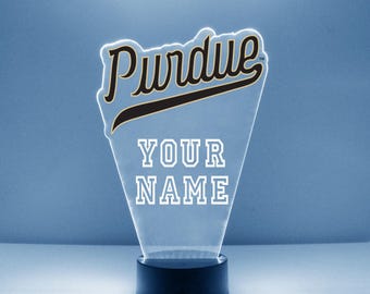 Purdue Boilermakers, Personalized Sports Fan Lamp, College Logo, Engraved, Boilermakers Fan Gift, OFFICIALLY LICENSED Collegiate Product