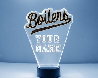 Purdue Boilermakers, Personalized Sports Fan Lamp, College Logo, Engraved, Boilermakers Fan Gift, OFFICIALLY LICENSED Collegiate Product