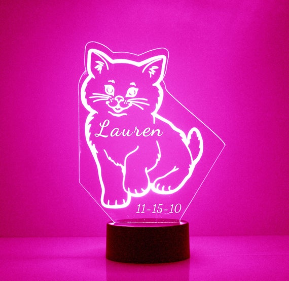 Kitten night light deals