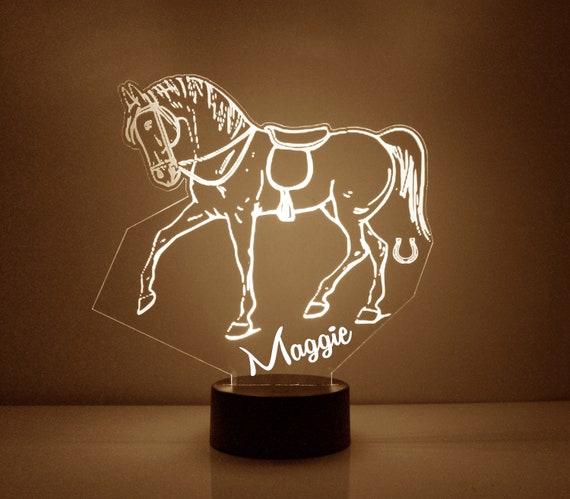 Horse Night Light, Personalized Free, LED Night Lamp, With Remote Control,  Engraved Gift, 16 Color Change - Etsy