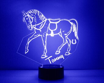 With Night Free, Night Remote Gift, - Horse Personalized LED Color Change 16 Light, Control, Lamp, Etsy Engraved