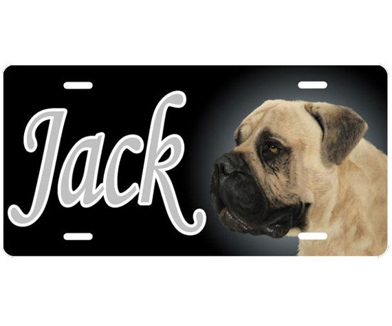 Bull Mastiff Vanity Dog License Plate Auto Tag Create Your Own