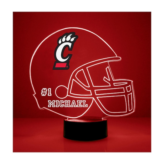 cincinnati bearcats red football helmet Cincinnati Bearcats, Personalized Sports Fan Lamp, College Football,  Engraved, Bearcats Fan Gift, OFFICIALLY LICENSED Collegiate Product