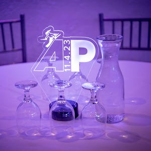 Bar/Bat Mitzvah Party Decor, Custom Made LED Acrylic Light Up Centerpieces Your Own Logo or Design - Sweet 16, Birthday,Weddings, Graduation