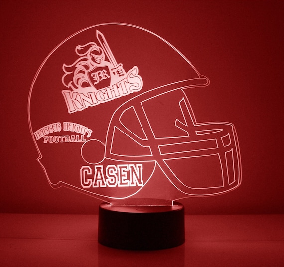 Custom Football Helmet LED Night Light Lamp, Personalized FREE, Youth Sports, Pee Wee, High School Football Trophy, 16 Color Remote Control - Etsy Custom Football Helmet LED Night Light Lamp, Personalized FREE, Youth Sports, Pee Wee, High School Football Trophy, 16 Color Remote Control - Etsy