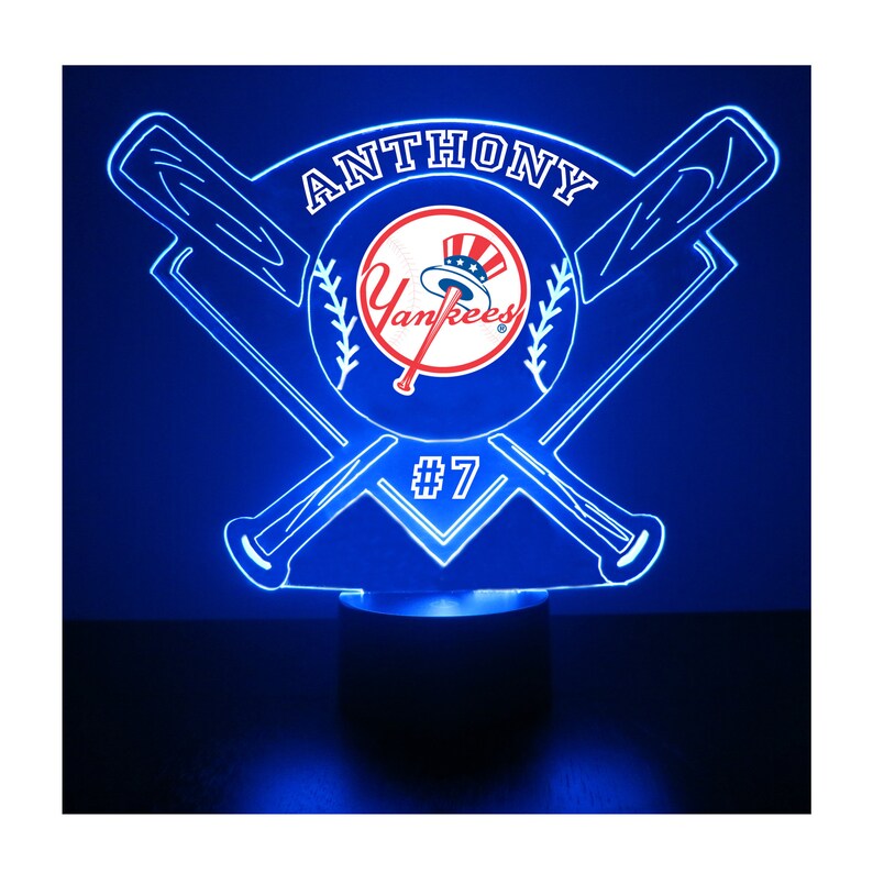 New York Yankees LED Baseball Sports Fan Lamps Light Up Etsy