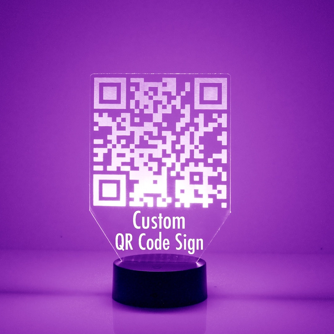 Custom Made QR Code Light up Sign, Personalized Free, LED Night Lamp