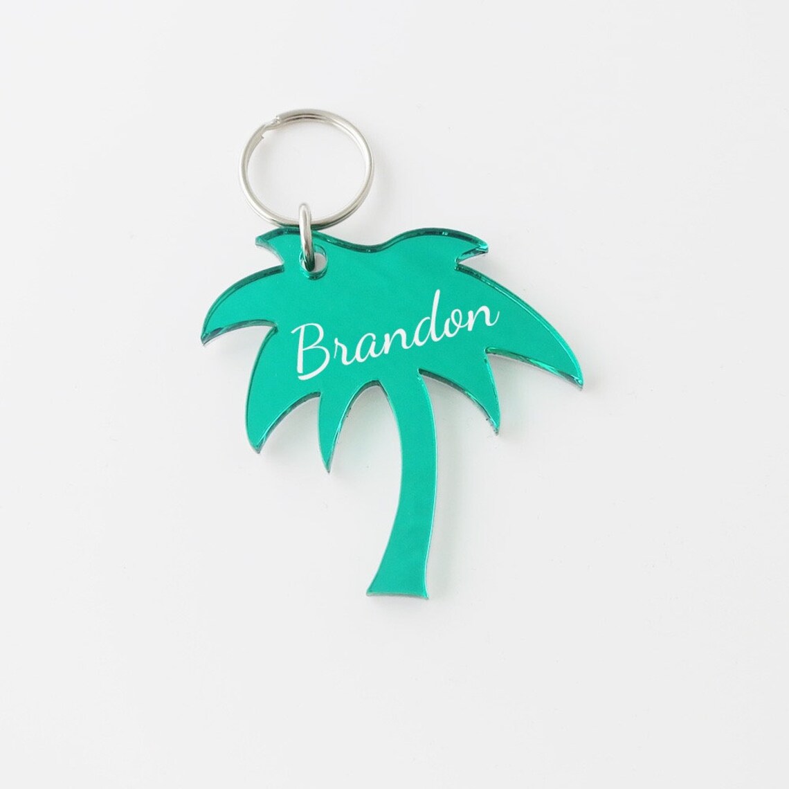 Personalized Palm Tree Key Chain Engraved With Name Etsy