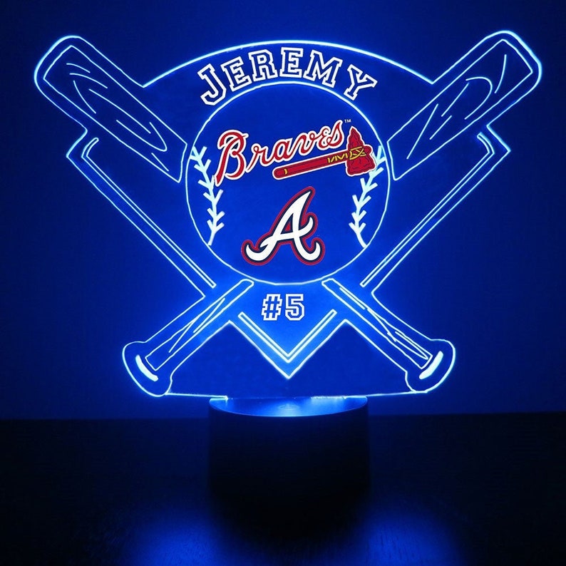 Atlanta Braves LED Baseball Sports Fan Lamps Light Up Custom Etsy