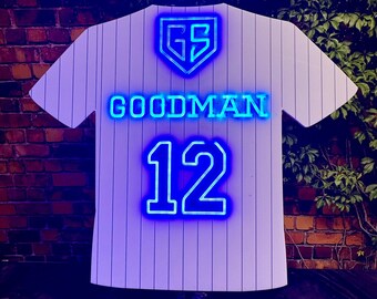 Baseball Jersey Bar Mitzvah Mirrored Acrylic Sign In Board - Customized with Name and Logo - Sports Party Guestbook