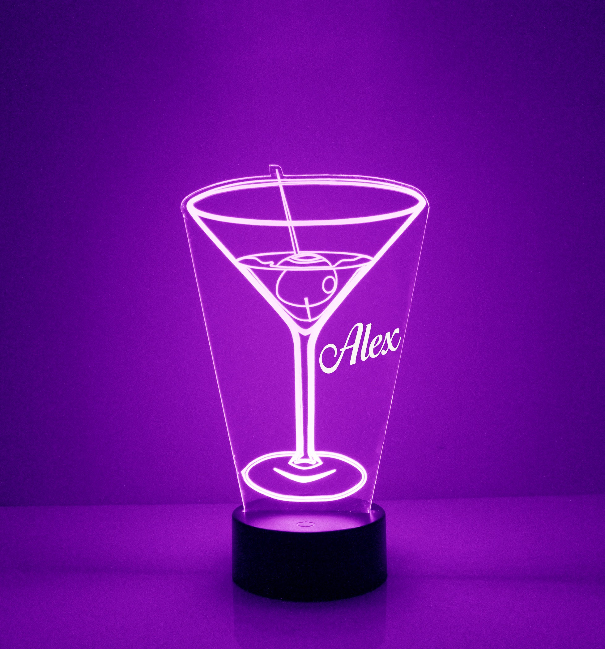 Martini Glass Bar Light Personalized Free LED Night Lamp Etsy Nederland
