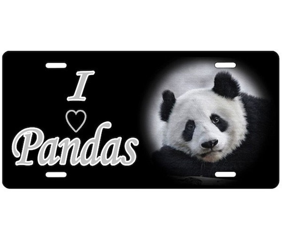 Vanity Panda Bear License Plate - Auto Tag - Create Your Own