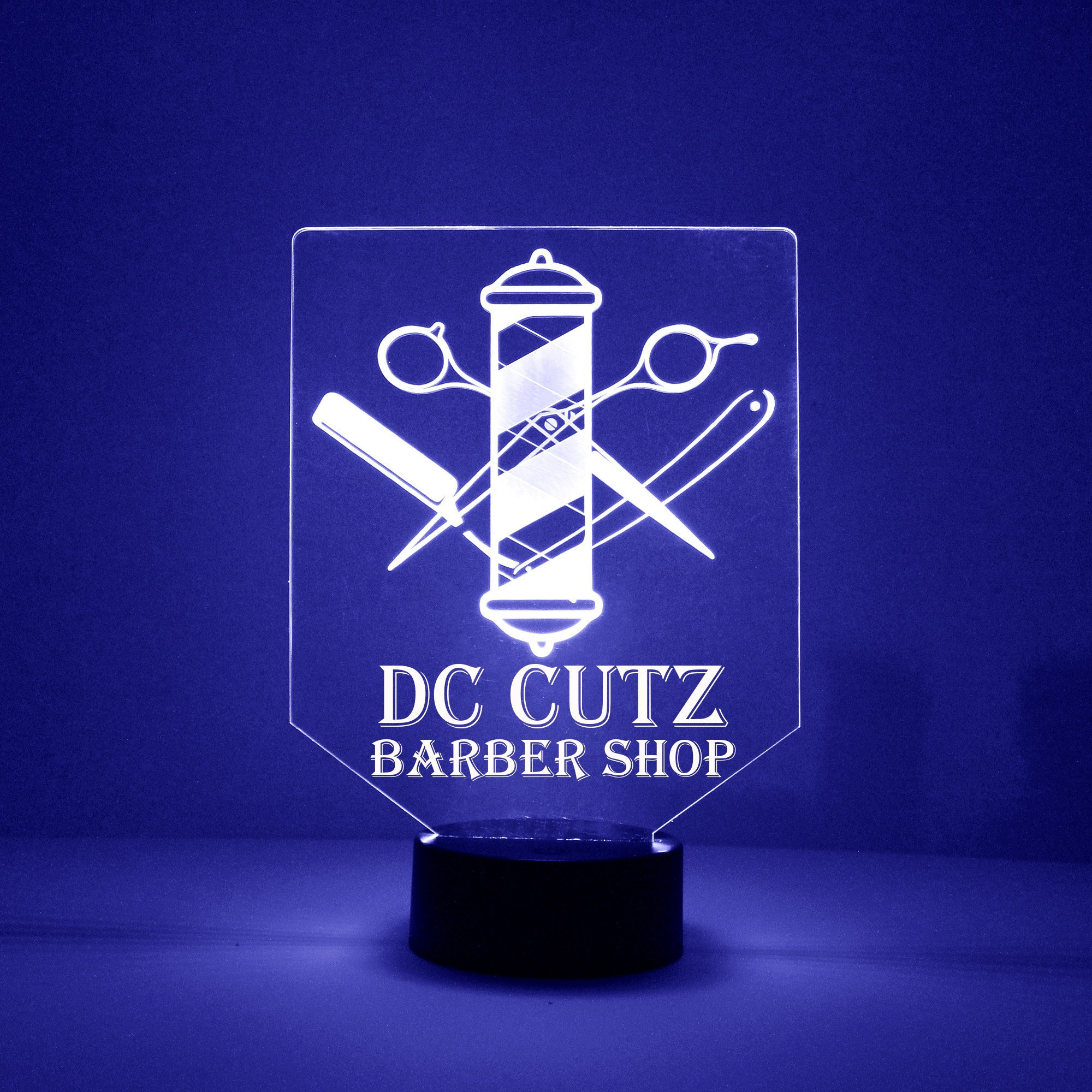 Barber Shop Light up Sign Personalized Free LED Night Lamp Etsy