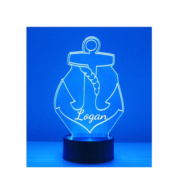 Anchor Night Light Personalized Free LED Night Lamp With Remote