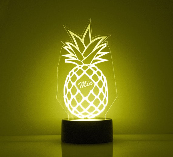 Pineapple Night Light Personalized Free Night Lamp With - Etsy