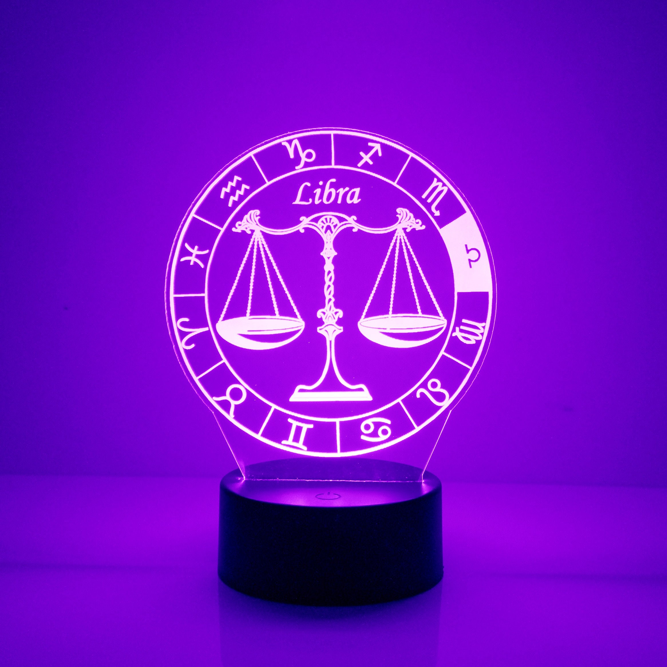 Libra Night Light Personalized Free Zodiac LED Night Lamp Etsy