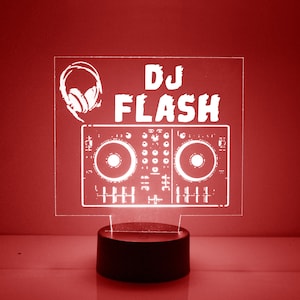 DJ Board Night Light, Personalized Free, LED Night Lamp, With Remote Control, Engraved Gift, 16 Color Change