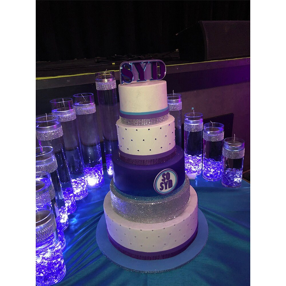 Custom Made Mirrored Acrylic Cake Topper - Create Your Own Logo or ...