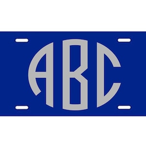 Monogram Vanity License Plate -  Auto Tag - Create Your Own, Names, Message, Any Text on Aluminum Tag
