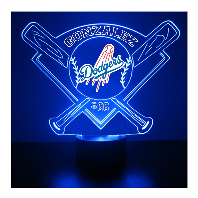 Los Angeles Dodgers LED Baseball Light Up Sign Sports Fan Etsy