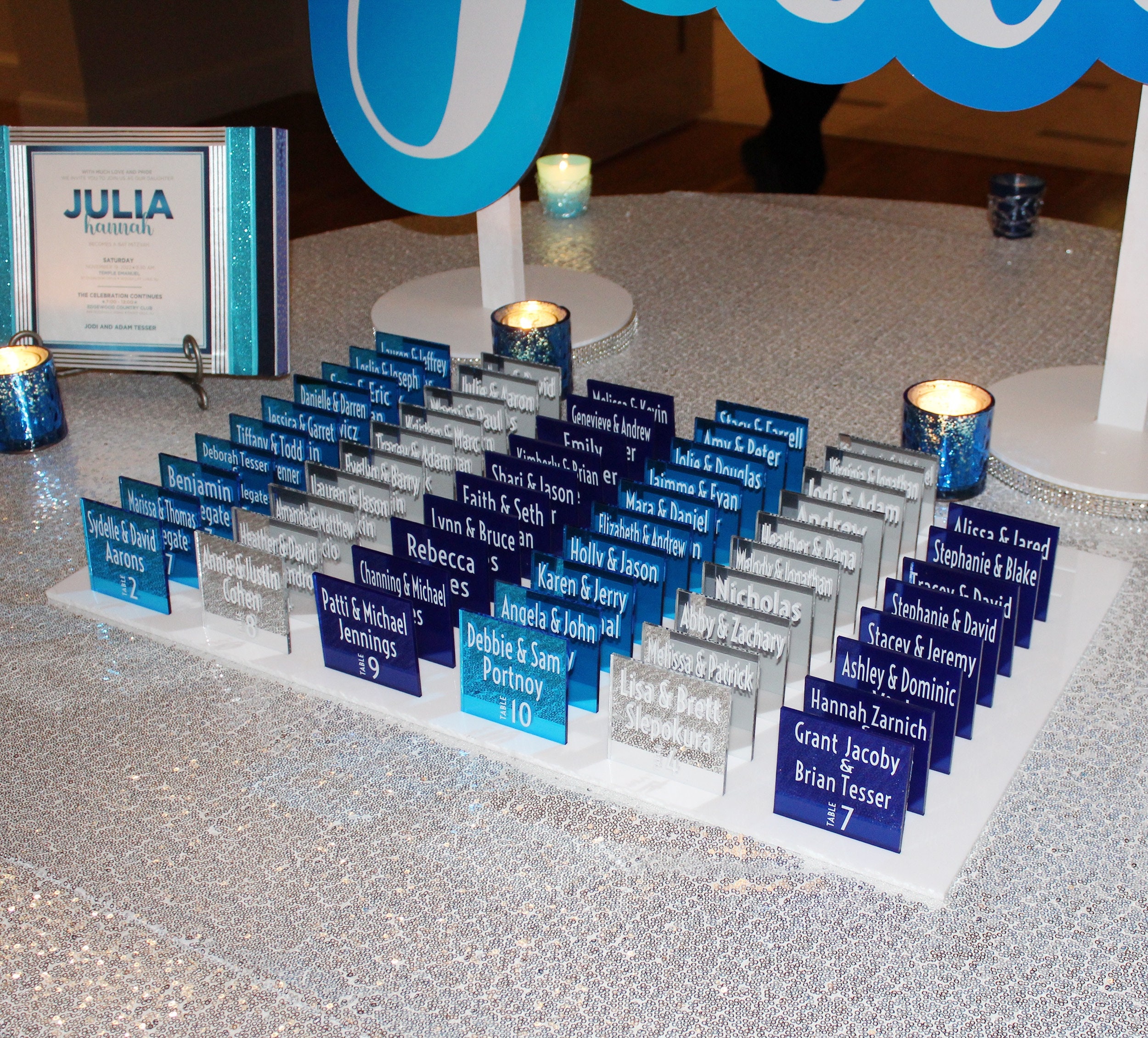 Personalized Mirrored Acrylic Place Cards Escort Cards Wedding