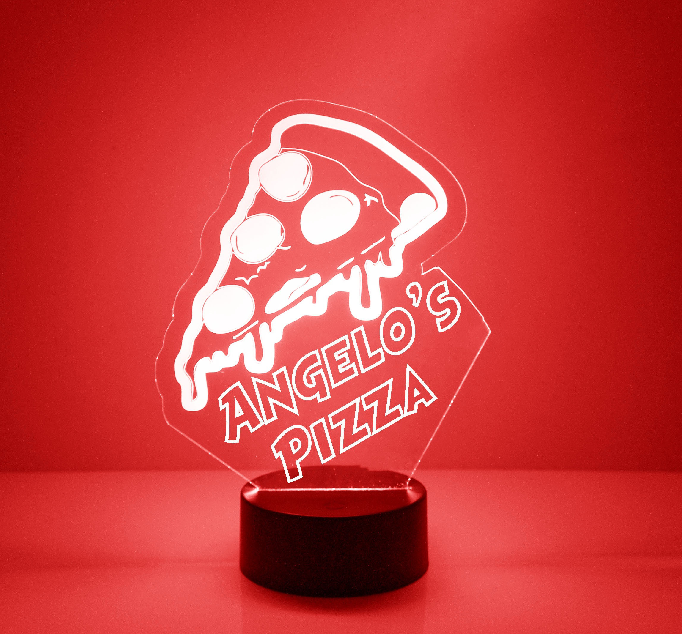 Pizza, Panneau lumineux, Personnalisé gratuit, Lampe de nuit LED