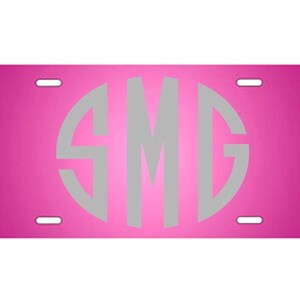 Monogram Vanity License Plate -  Auto Tag - Create Your Own, Names, Message, Any Text on Aluminum Tag