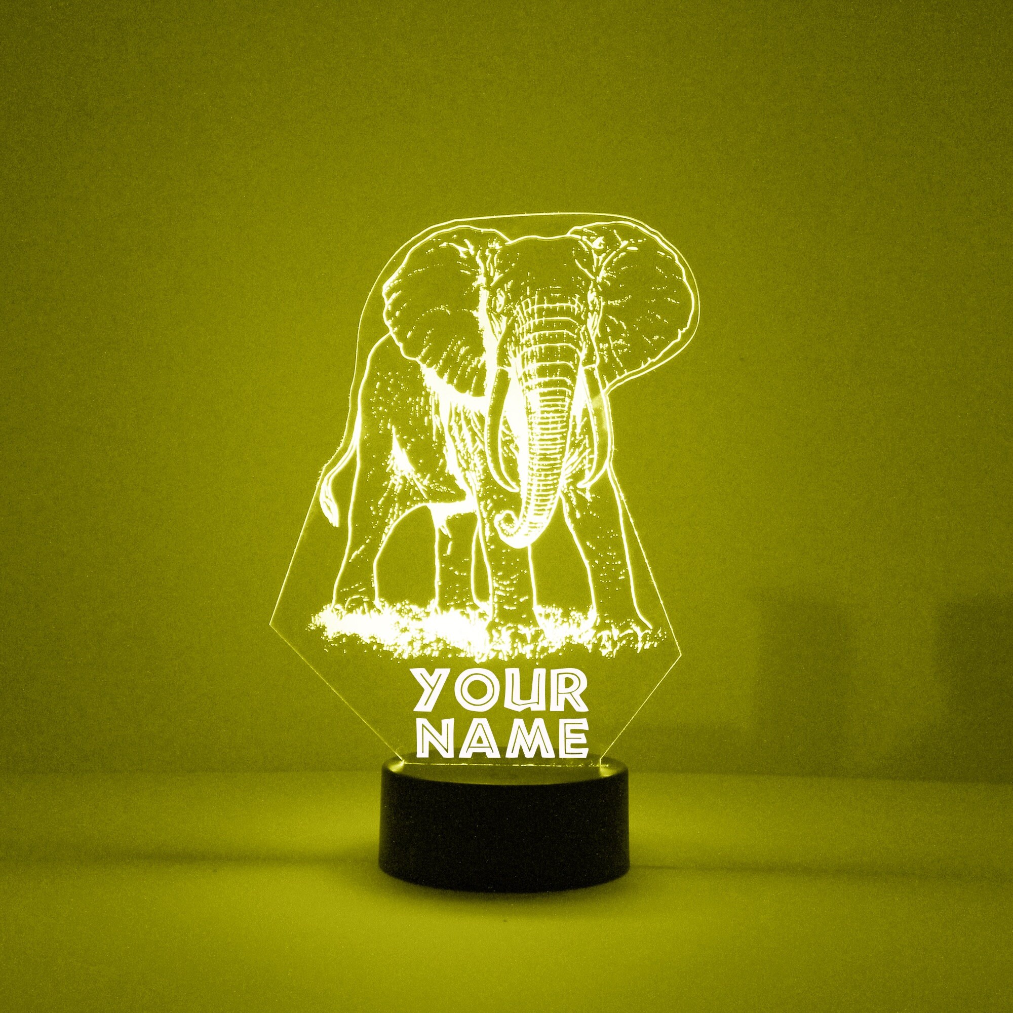 Elephant Night Light Personalized Free LED Night Lamp With Etsy