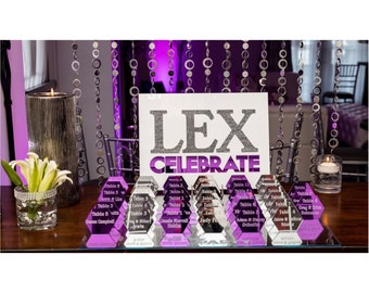 Personalized Mirrored Acrylic Place Cards Escort Cards Wedding Guest - Bat Mitzvah Bar Mitzvah Laser Cut Names Seating Cards Custom Name