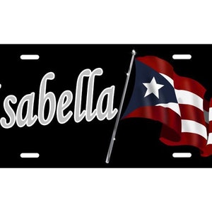 Matrícula de Patrimonio de Puerto Rico - Etiqueta automática - Crear su propia etiqueta, nombres, mensaje, monograma, cualquier texto en etiqueta de aluminio