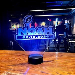 Bar/Bat Mitzvah Party Decor, Custom Made LED Acrylic Light Up Centerpieces Your Own Logo or Design - Sweet 16, Birthday,Weddings, Graduation