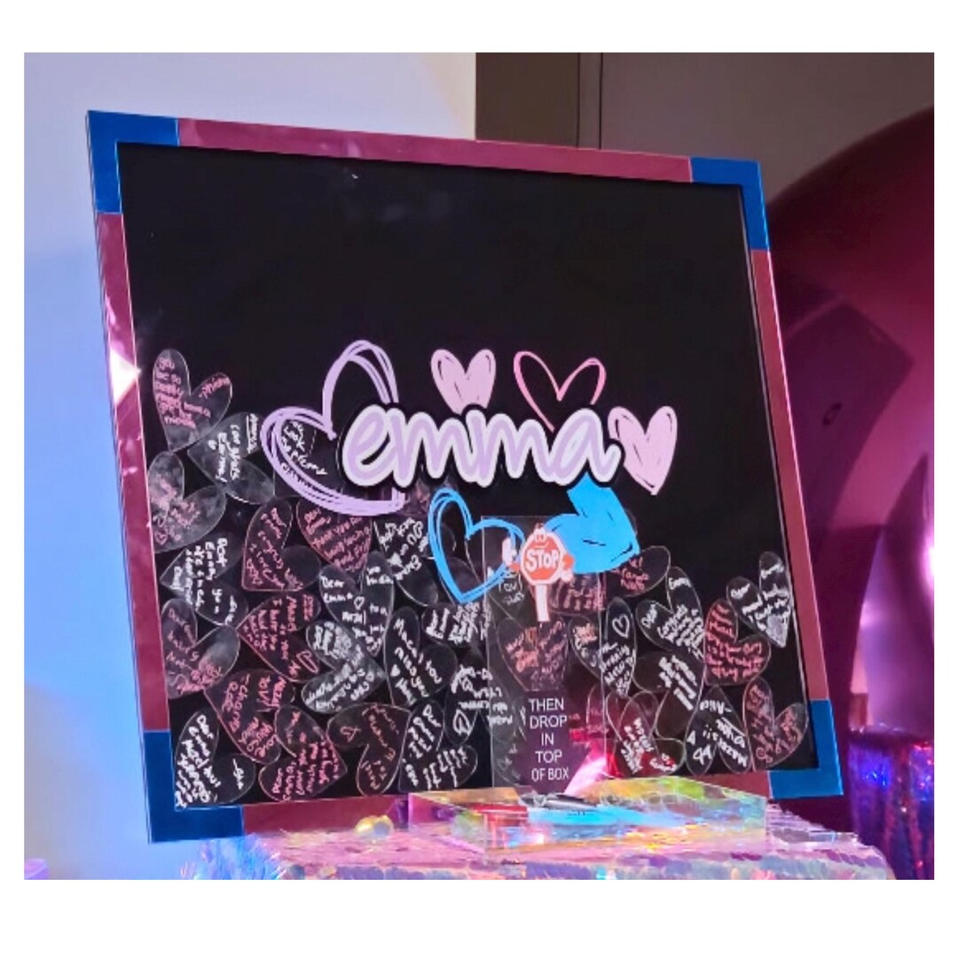 Drop Box Custom Made Bar/bat Mitzvah Mirrored Acrylic Drop in Sign in ...