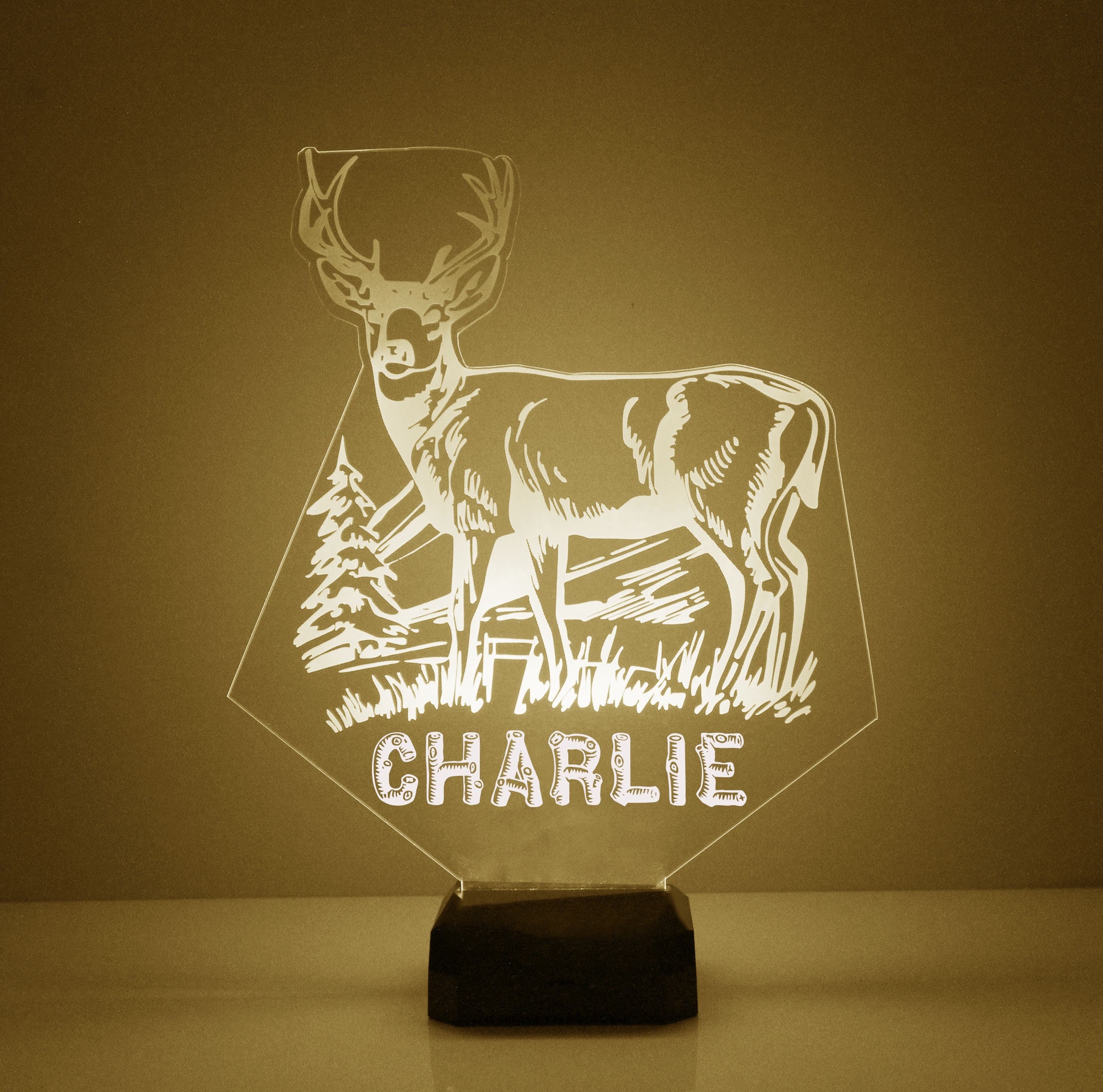 Deer Night Light Personalized Free LED Night Lamp With Etsy