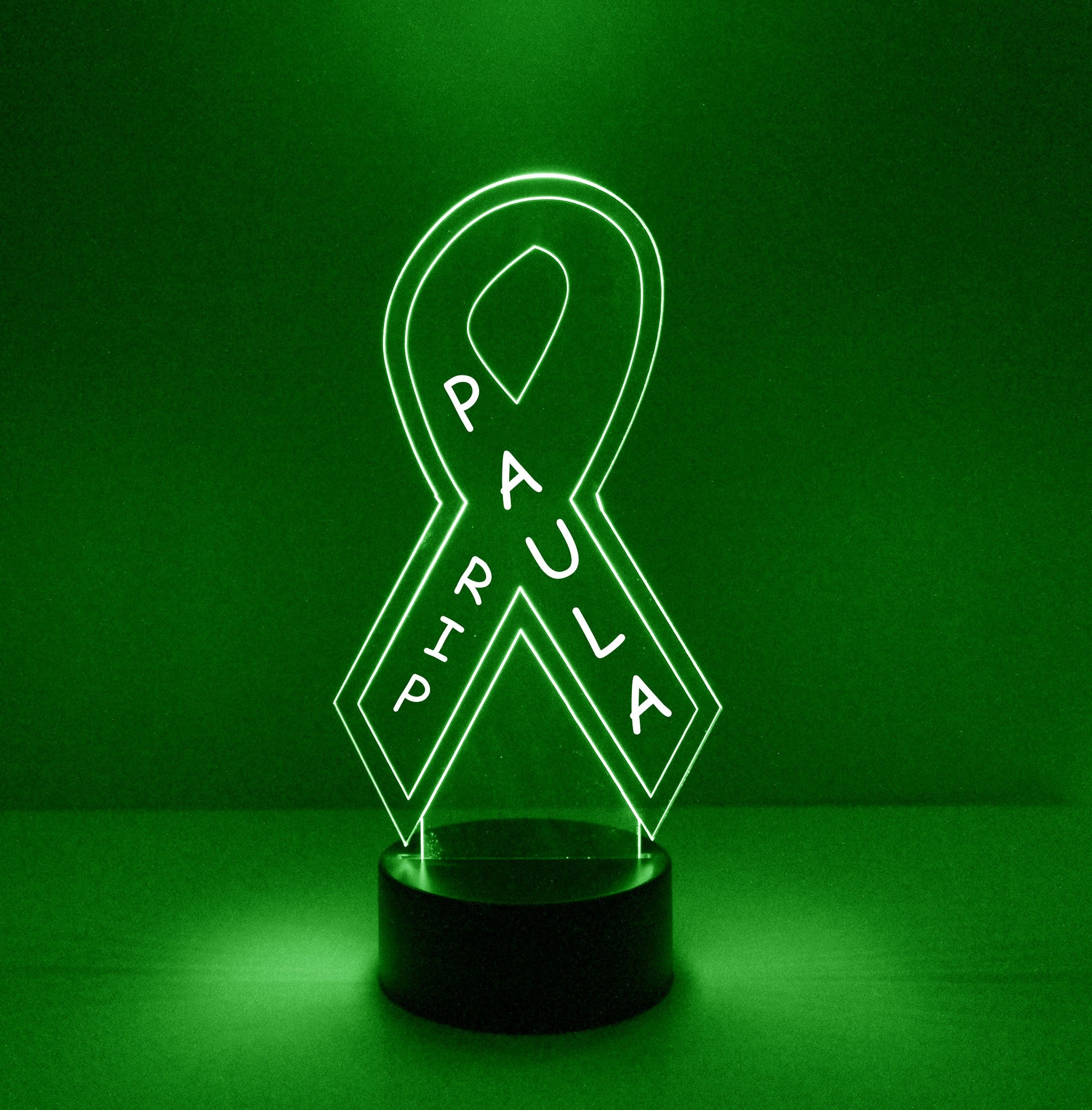 Cancer Ribbon Desk Light, Personalized Free, LED Night Lamp, With ...