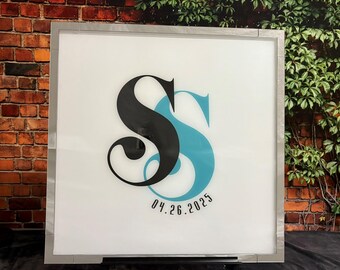 Custom Made Bar/Bat Mitzvah/ Wedding/ Party Mirrored Acrylic Sign In Board - Create Your Own Logo - Sweet 16 Party Sign In Board