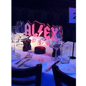 Custom Made LED Acrylic Light Up Centerpieces - Create Your Own Logo or Design - Sweet 16, Birthday, Bar/Bat Mitzvah, Weddings, Graduation