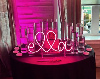 Neon Candle Lighting, LED Neon Glow Bar/Bat Mitzvah,Custom Neon Sign, Superior Detail and Design,Neon Party Decor, Candle Lighting Neon Name