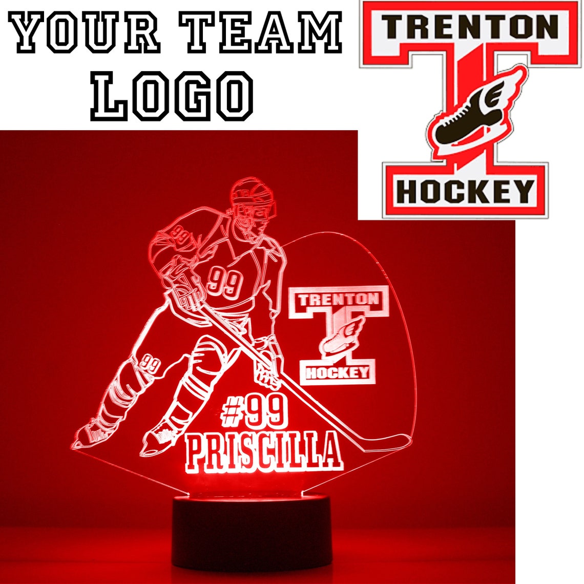 Logo canadien de hockey junior LED Light Up Personnalisé Etsy