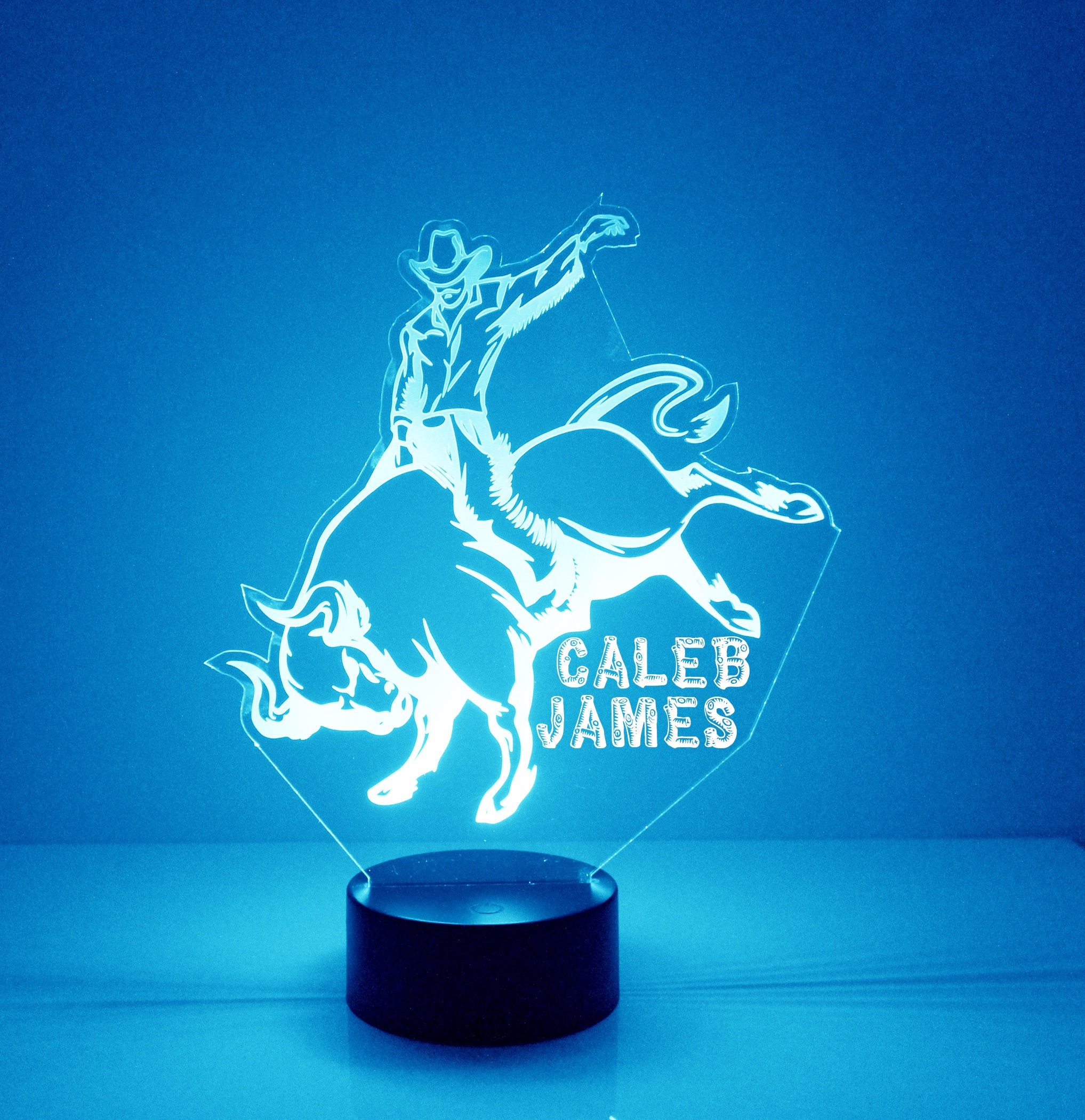 Bull Rider, Cowboy Light, Personalized Free, LED Night Lamp, With ...