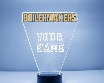 Purdue Boilermakers, Personalized Sports Fan Lamp, College Logo, Engraved, Boilermakers Fan Gift, OFFICIALLY LICENSED Collegiate Product