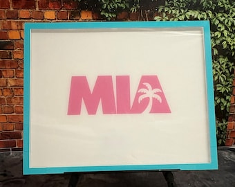 Drop Box Custom Made Palm Tree, Beach Theme Bat Mitzvah Acrylic Sign In Board - Sweet 16,- Weddings, Quinceaneras, Shadow Box Sign In Board