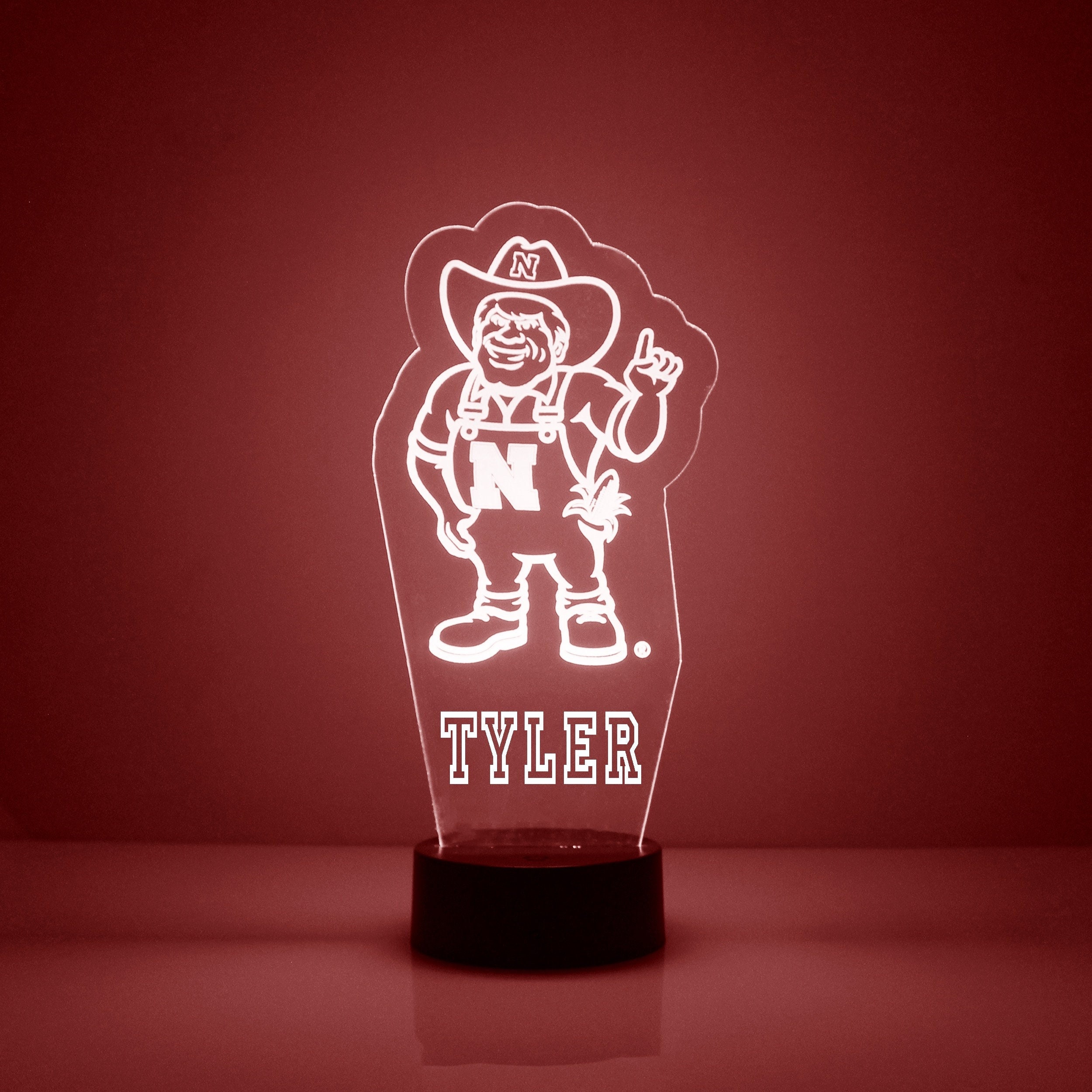 Nebraska Cornhuskers, Personalized Sports Fan Lamp, School Logo