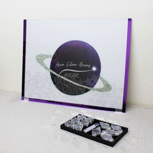 Drop Box Custom Made Bar/Bat Mitzvah Mirrored Acrylic Drop In Sign In Board - Sweet 16,- Weddings, Quinceaneras, Shadow Box Sign In Board