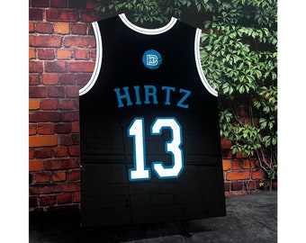 Custom Made Basketball Jersey Bar/Bat Mitzvah Mirrored Acrylic Sign In Board - Create Your Own Logo - Sweet 16 Party Sign In Board